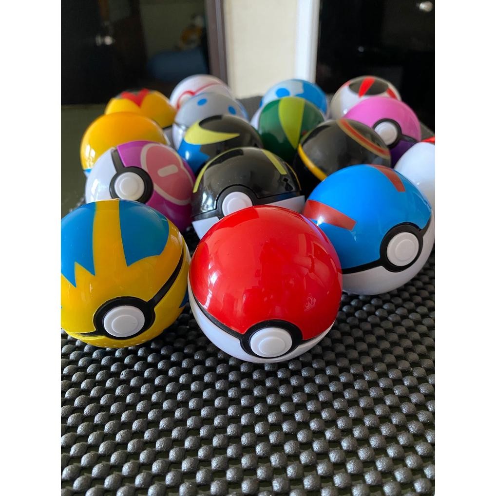 Serbuu Mainan Anak-Anak Bola Pokemon, Action Figure Random Pokemon Go Pokeball Premium 5Cm Bonus Fig