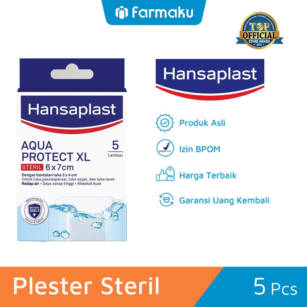 Hansaplast Aqua Protect Steril XL Plester Kedap Air Box 5 Lembar