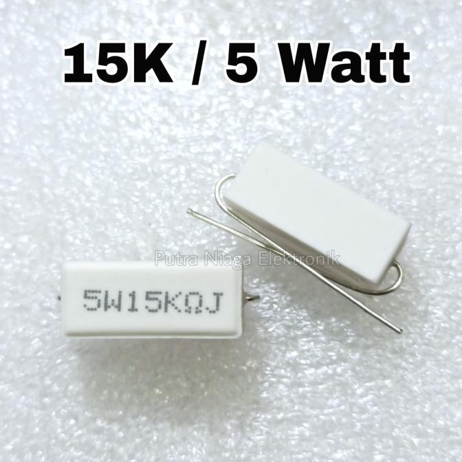 Diskon Resistor 15K ohm 5 watt 15Kohm 5W keramik / kapur / cemen 5watt putr4n Ayo Beli