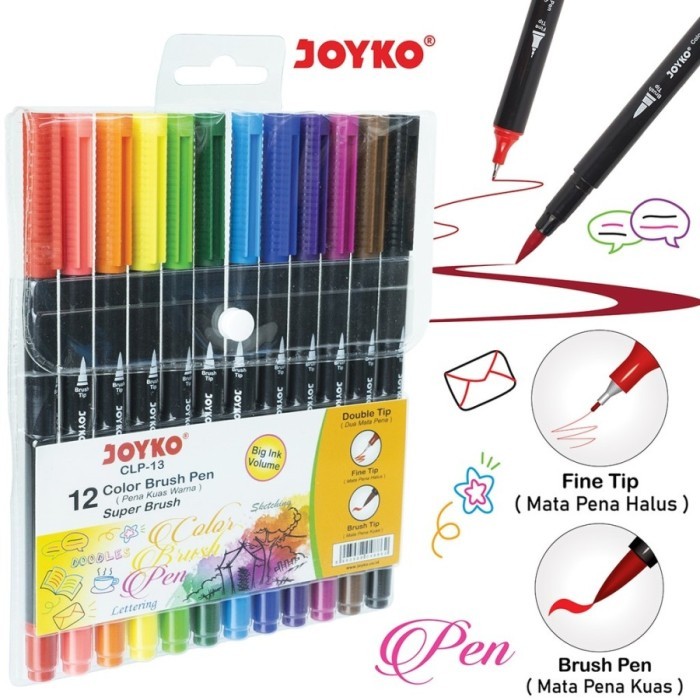 

Terlaris Color Brush / Pen Pena Kuas Warna Joyko CLP-13 12 Warna Color SALE