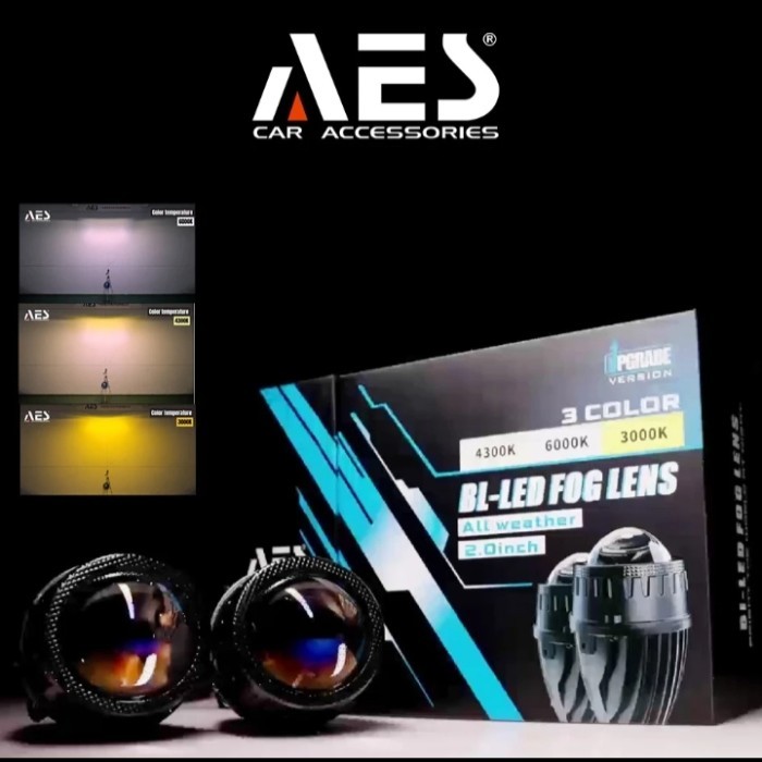 Foglamp Biled AES 3 WARNA 2 inch universal Honda oval