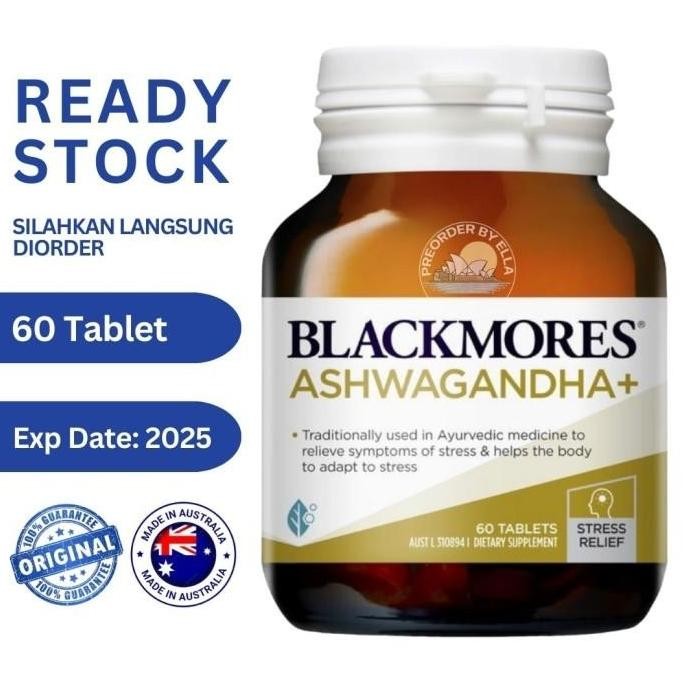 Blackmores Ashwagandha+ Ashwagandha 60 Tablets - Australia Gratis Ongkir Putrihemalaya