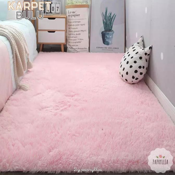 Karpet Bulu Rasfur Karpet Lantai Kasur Bulu ukuran 200x150cm + Busa