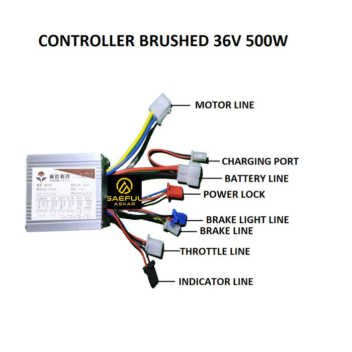 controller scooter selis sepeda listrik ebike 36v 500w