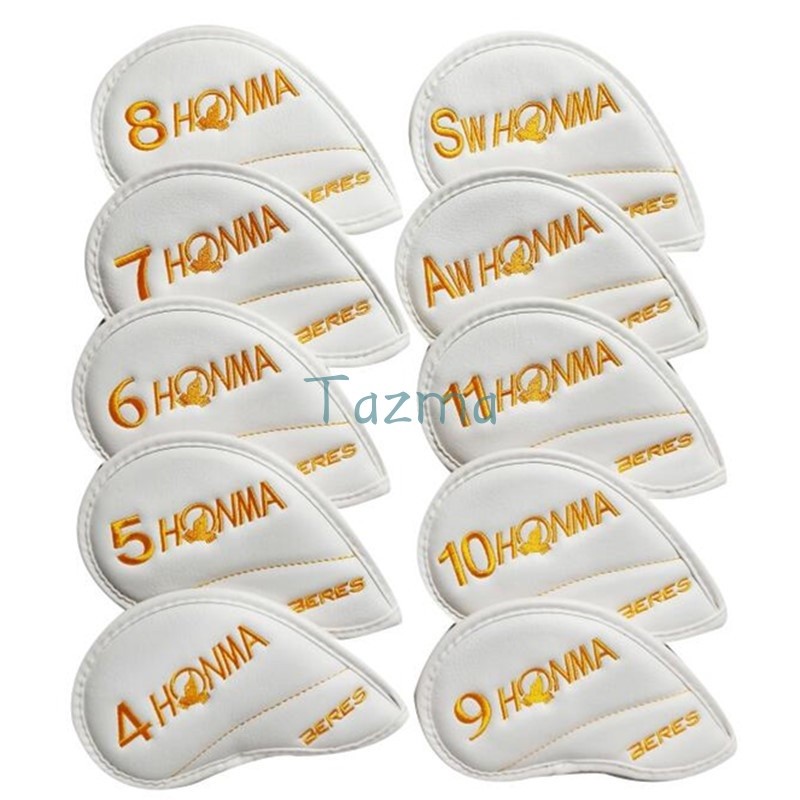10 Foto/Banyak Penutup Kepala Besi Klub Golf HONMA Beres (4,5,6,8,9,10,11,Aw,Sw) Bordir Dua Sisi unt