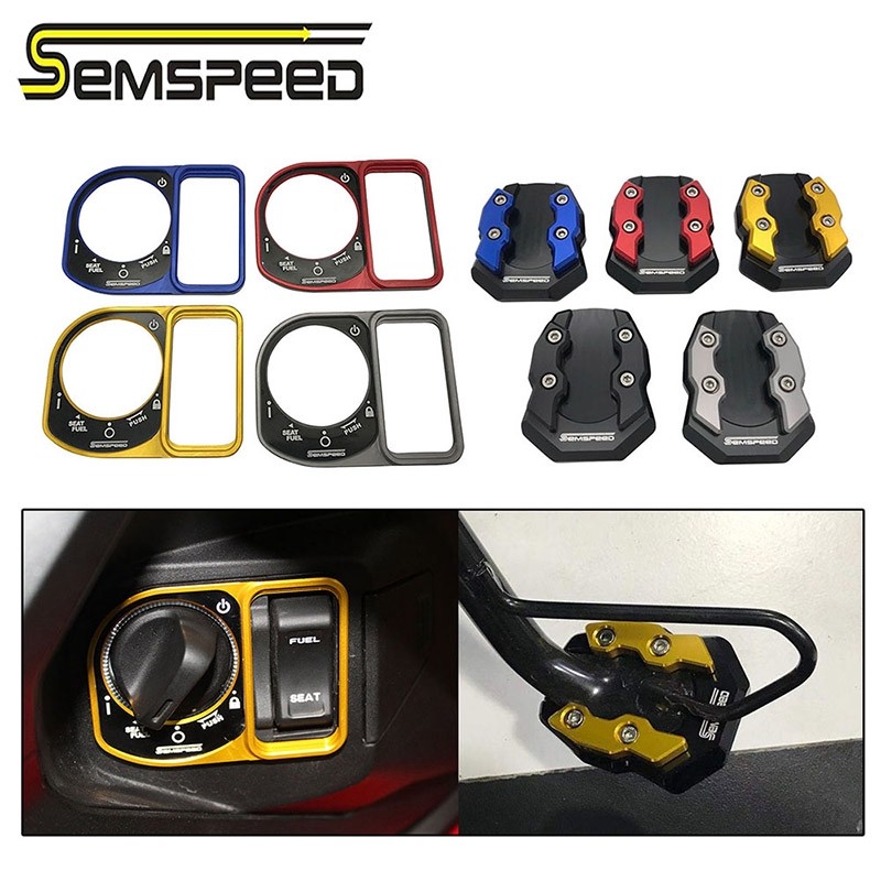 SEMSPEED Set Pelindung Penutup Kunci Pintu Elektrik Sakelar Bantalan Penyangga Kickstand CNC Sepeda 