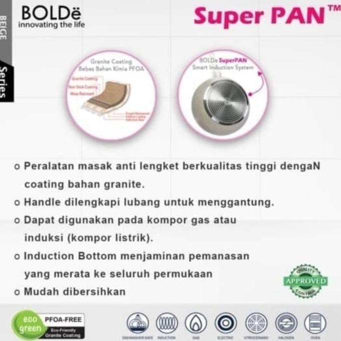 Bolde Super Pan Wok 28Cm Wajan Lapisan Granit Anti Lengket