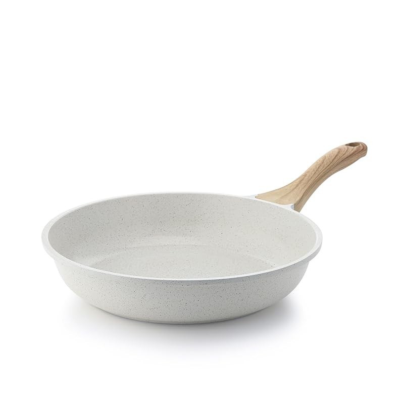 SENSARTE Wajan Penggorengan Kompatibel dengan Induksi Lapis Keramik 28Cm, Kompatibel dengan Api Gas,