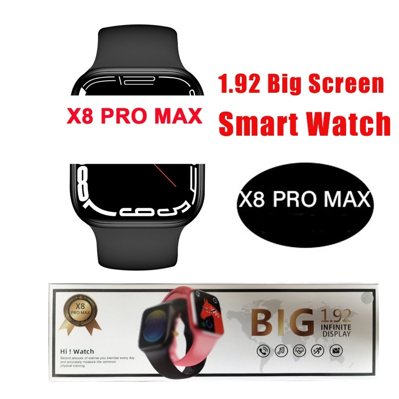 X8 Pro Max Smart Watch 1.92 Layar Besar IWO 14 Tekanan Darah Monitor Fitness Tracker Sports Smartban