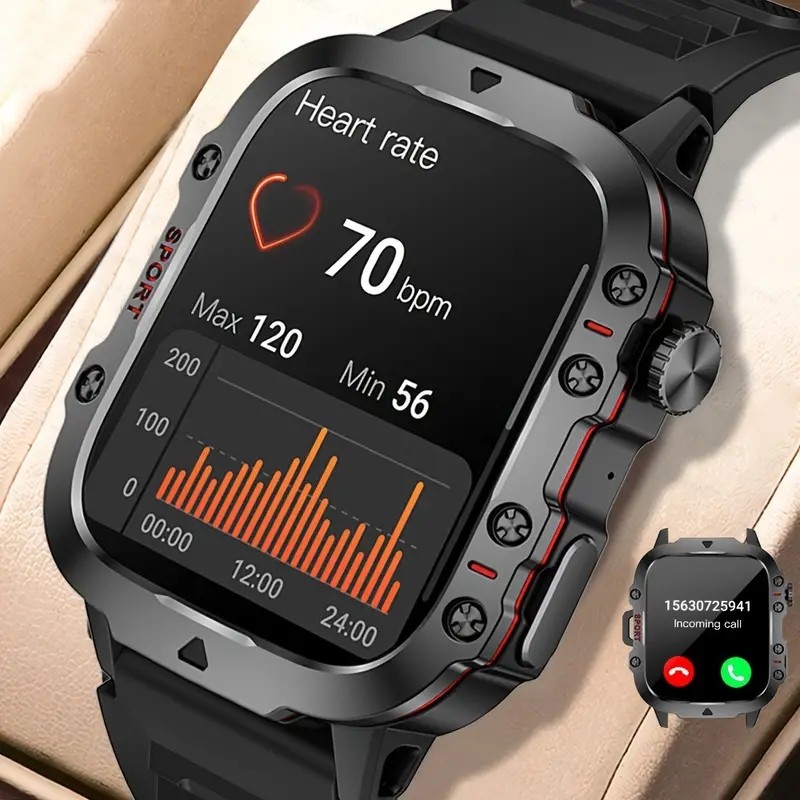 Olahraga Pria Smart Bracelet Watch Untuk Pria dan Wanita (Jawab/MakeCall), 1,96 "IPS Full Touch Scre