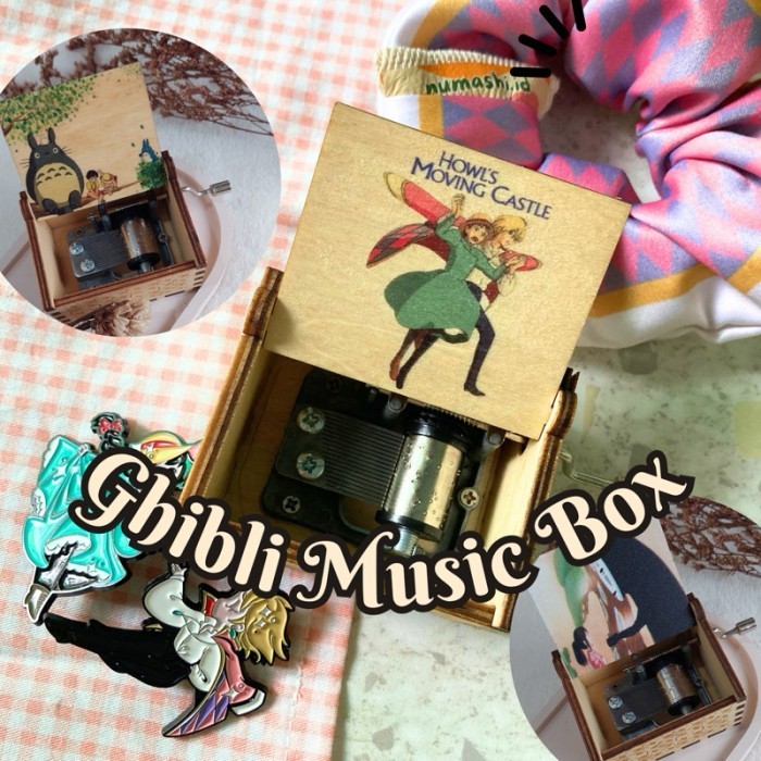 Aventy - Rt. Music Box Studio Ghibli Include Dekor Kado Hadiah Kotak Musik Orgel Ukiran Kayu Vintage