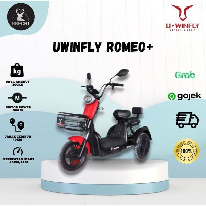 Sepeda Listrik Roda Tiga Uwinfly Romeo Garansi Resmi