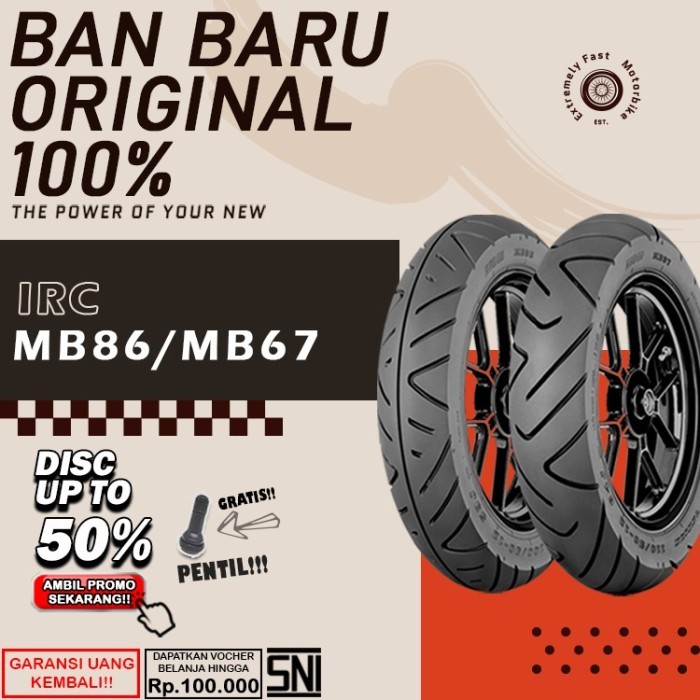 Ban Motor Matic Tubless IRC MB86 MB67 Ring 12 Ban Motor Scoopy Freego Fazzio Tubless Depan Belakang