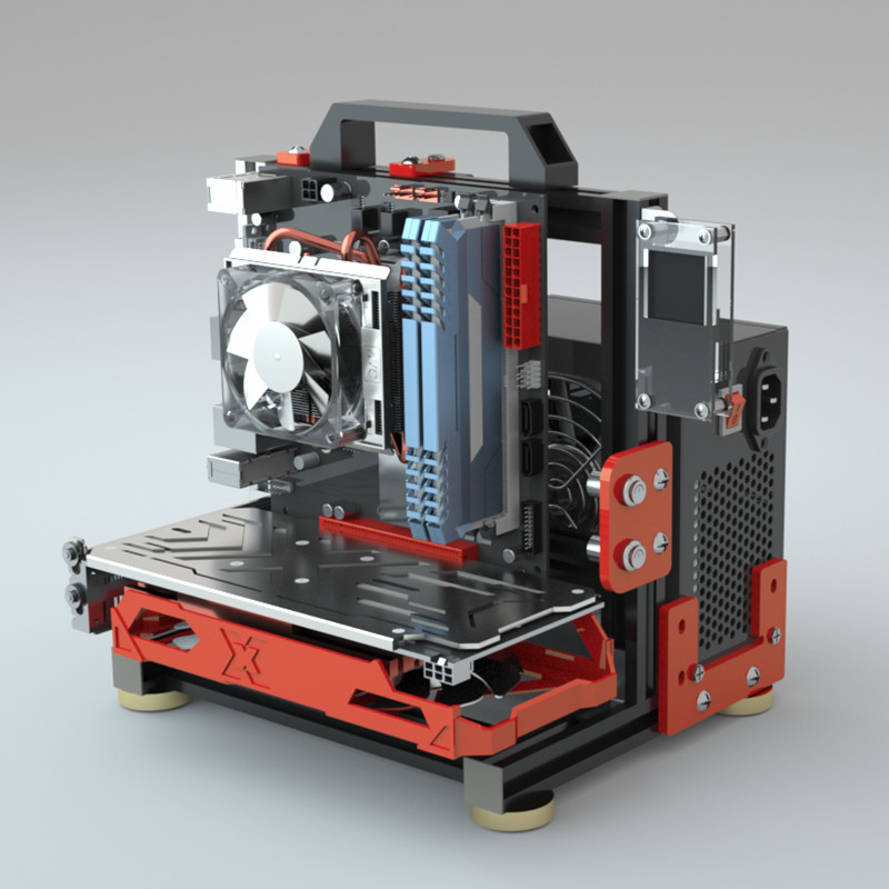 Casing Komputer Terbuka ITX mini berpendingin air vertikal, transparan, kreatif, dan personal, platf