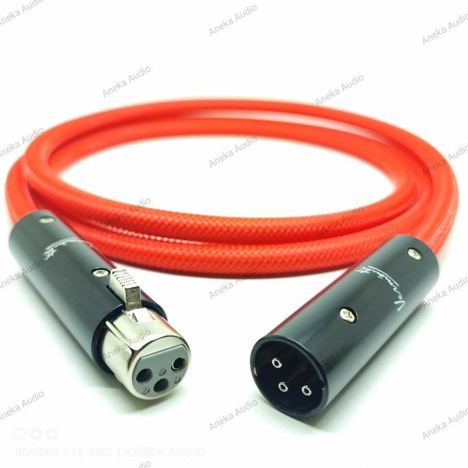 readyyy... kabel mic xlr single vermouth red velvet high end rhodium plugs
