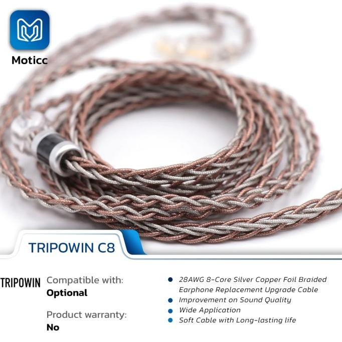 readyyy... tripowin c8 upgrade cable mic 8 core silver copper foil ided kabel