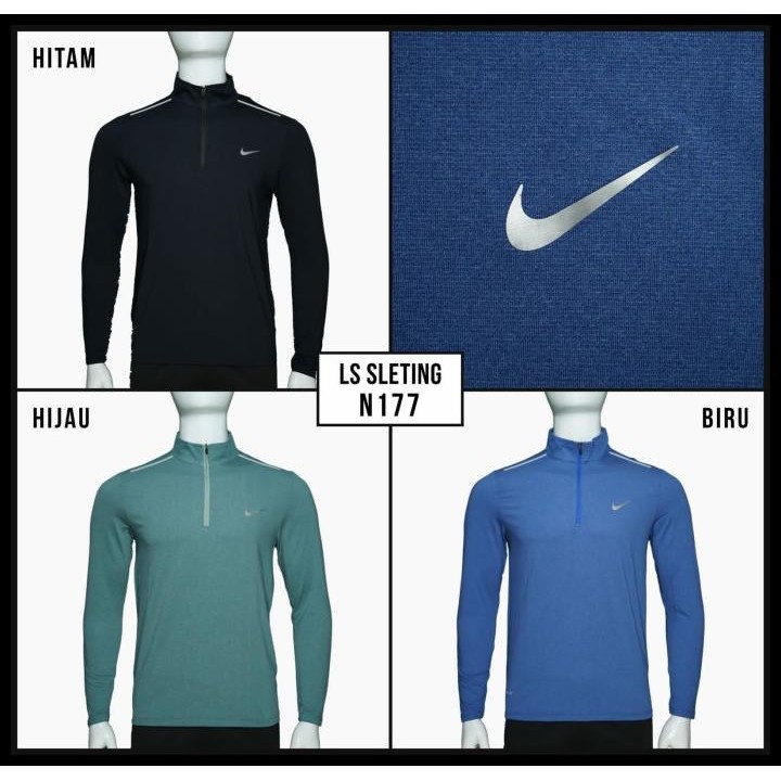 Baju Olahraga Pria Lengan Panjang Kaos Golf Sepeda Lari Gym Dryfit
