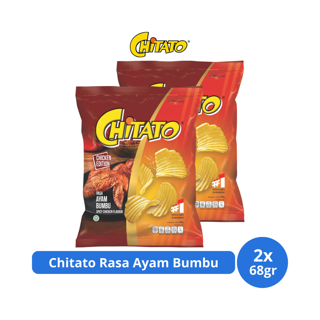 

Chitato Keripik Kentang Rasa Ayam Bumbu 68gr x 2 pcs