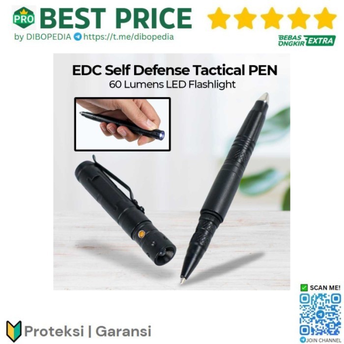 

Laix EDC Self Defense Tactical PEN 60lm LED Flashlight - Hitam
