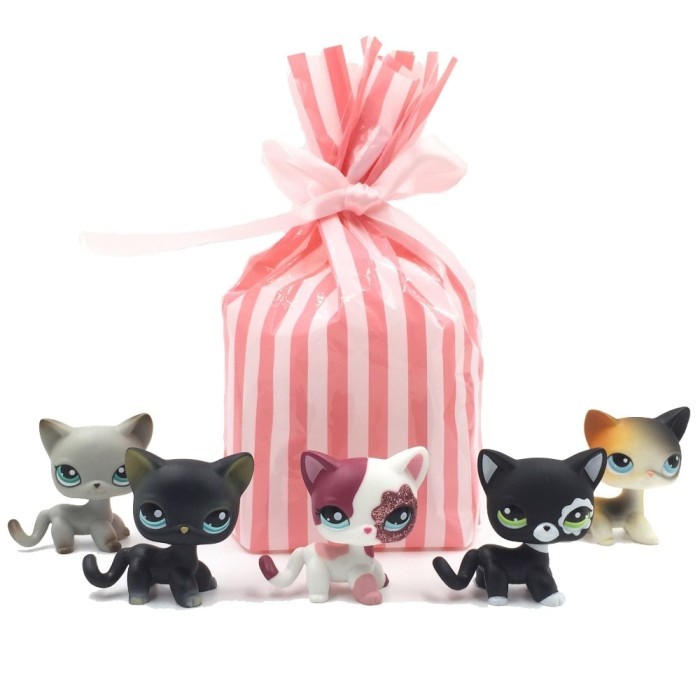 TERBARU Mainan Action Original 5 Pcs/bag Real pet shop lps toys cat model