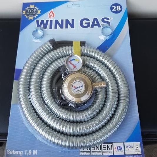 JUAL Paket Regulator Gas LPG dan Selang Gas LPG 1.8 meter WINN GAS 28
