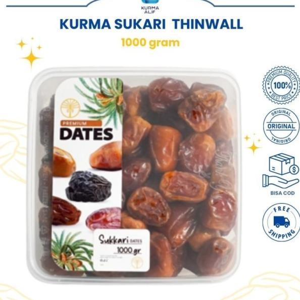 

Kurma Sukari Thinwall 1 Kg Lembut Manis Legit