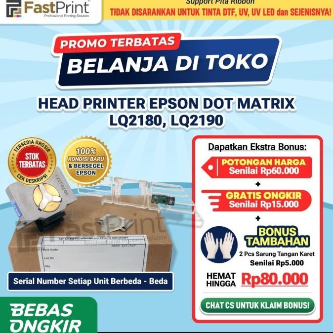 Head Print Printer Epson Dot Matrix Lq2180 Lq2190 Original Terbaik