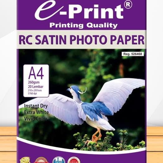 

E-Print Rc Satin Photo R A4 260 Gsm Kertas Foto Silky Kulit Jeruk