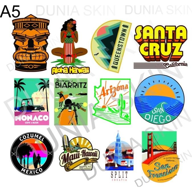 

Sticker Rimowa / Travel label Design A5 - Santa cruz | Country Stamp