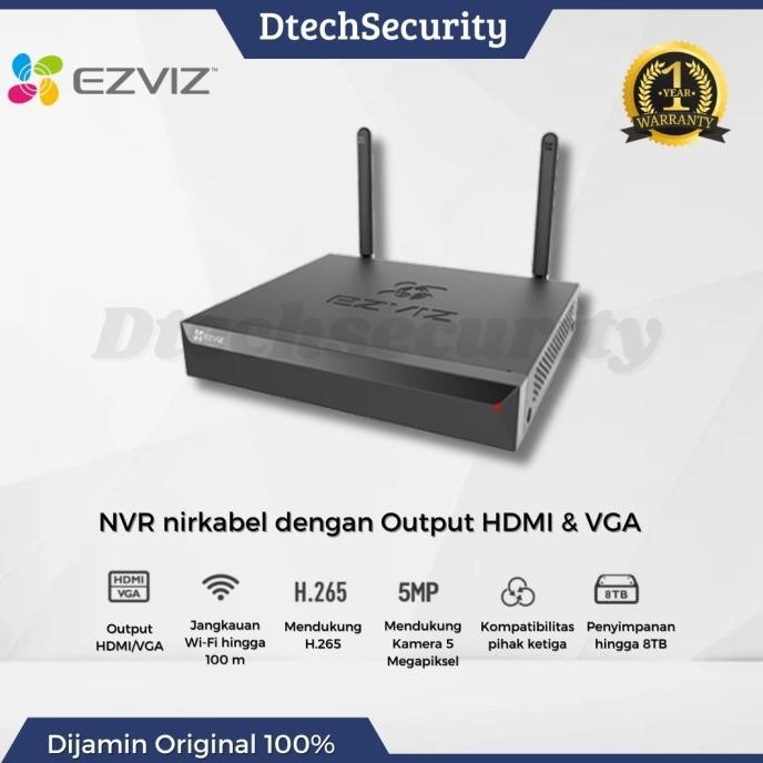 HARGA DISC - NVR EZVIZ X5S-8W WIRELES NVR H.265 UP TO 8MP CAMERA EZVIZ / NVR 4 CH / NVR 8CH