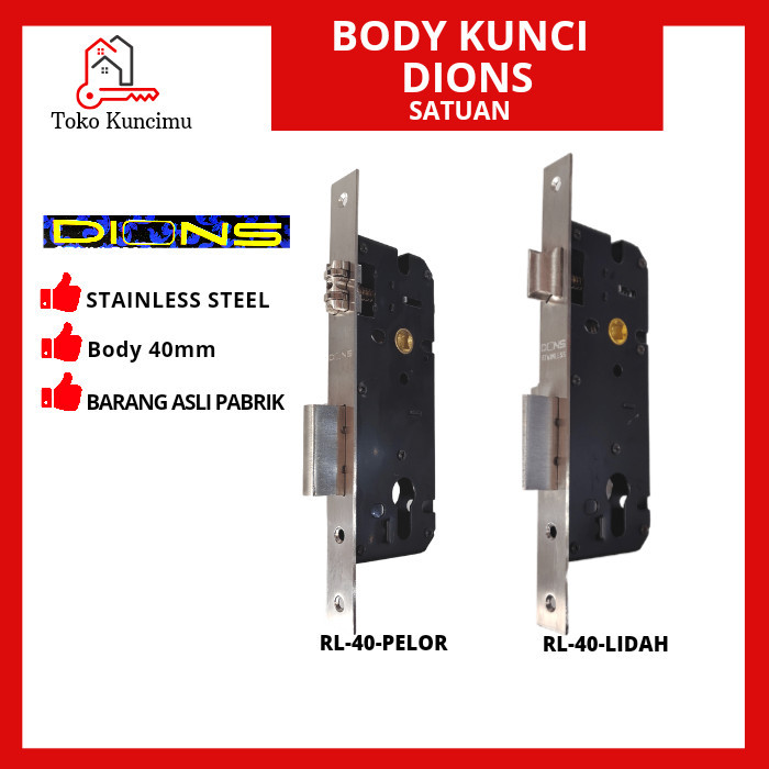 Dapatkan Body Kunci Mortise Lock Kunci Rumah Pintu Set Pelor Lidah Dekson Solid Asd