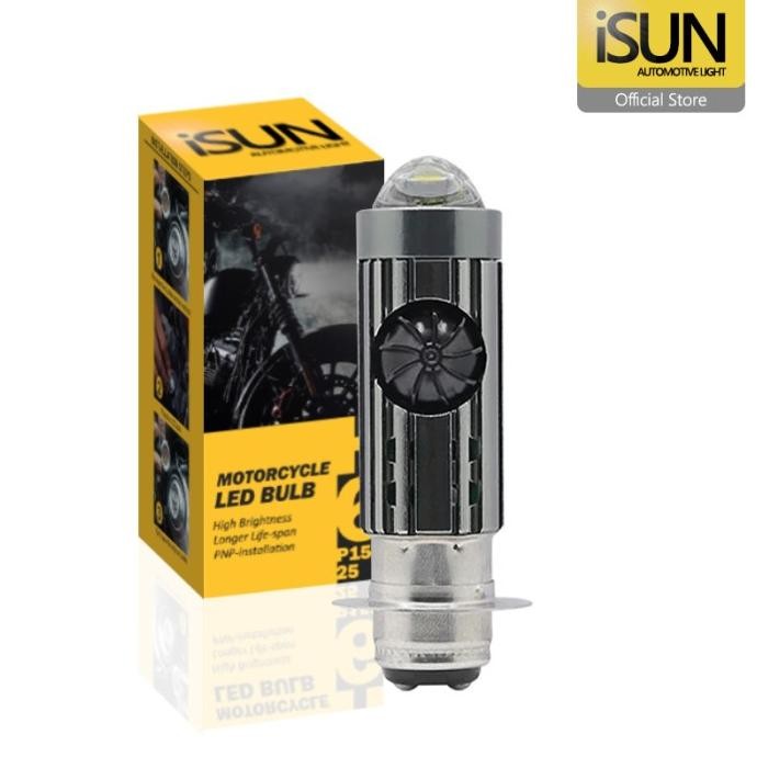iSUN Lampu LED Utama Motor H6 Laser Gun P15D-25 Kipas Demon RGB 9-80V