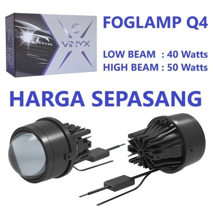 Foglamp Projector Vinyx Q4 Lampu Kabut Mobil LED Projie BiLED 3 Inch
