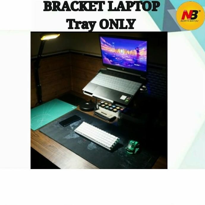 Bracket Monitor Leptop Bracket Tray Monitor Pc Note Book Jepit Meja  Ready