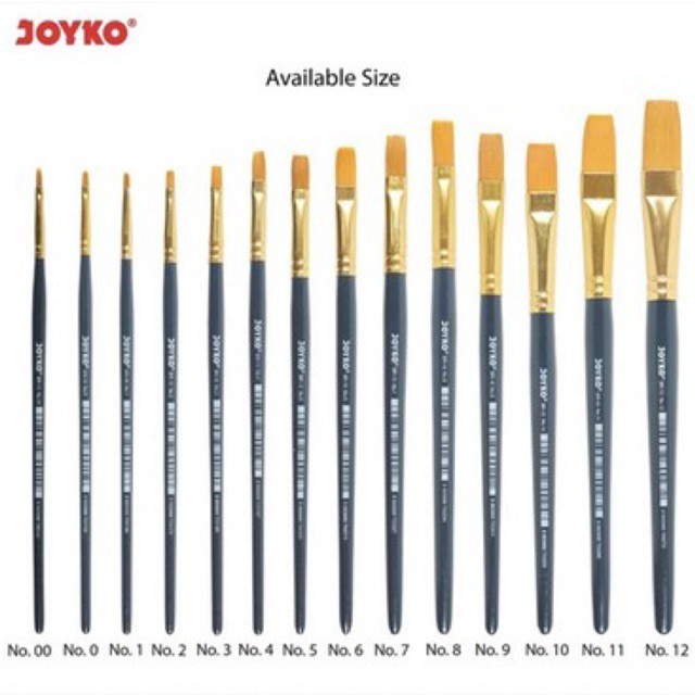 

Kuas Lukis Joyko BR-10 No. 0 - 12 / Joyko Art Brush Square Br10 / Kuas Joyko Br 10