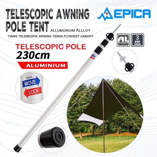 PROMO Tiang Teleskopik Kanopi Flysheet Awning 230 cm Tenda Camping Outdoor