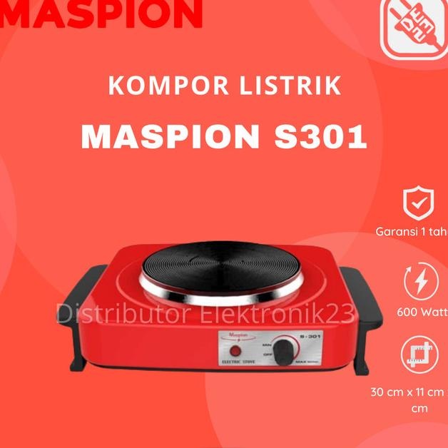 Maspion Kompor Listrik Portable 1 Tungku Ni Low Watt S300 S301 S302
