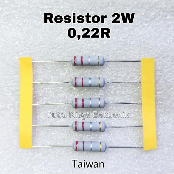 Baru Resistor 0,22R 2W Taiwan 0,22ohm 2watt 0.22R / 0.22ohm 2 Watt putr4n dijamin