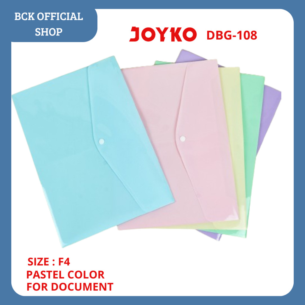 Map Kancing Data Bag 108 Map Kancing Plastik DBG-108 Pastel Color Joyko