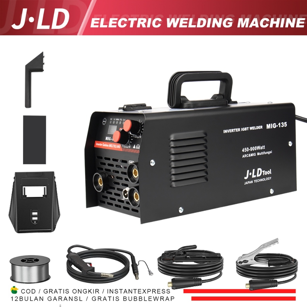 READY JLD Mesin Las 3in1 MIG-135 Tukang Las Inti Fluks Tanpa Gas Mesin Las 135A Tanpa Gas Mesin Las