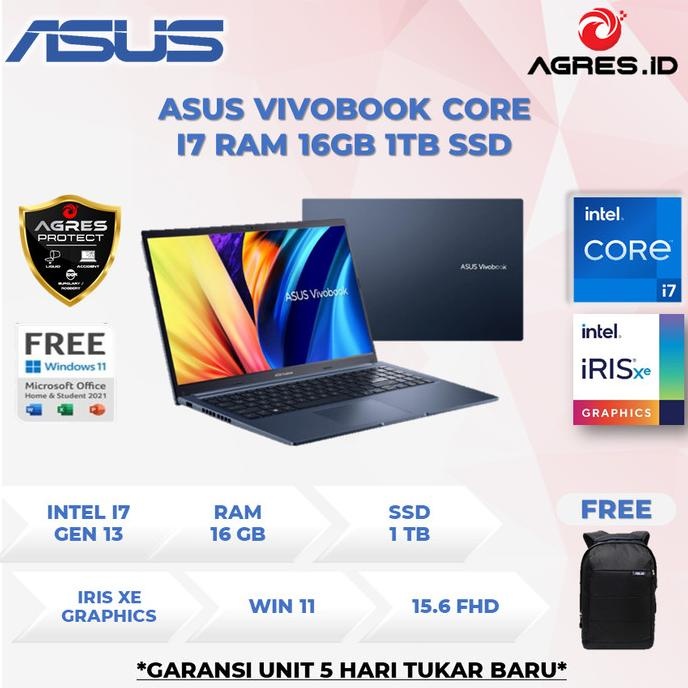 Masih Tersedia Laptop Asus Vivobook Core I7 Ram 16Gb 1Tb Ssd  15.6 Full Hd