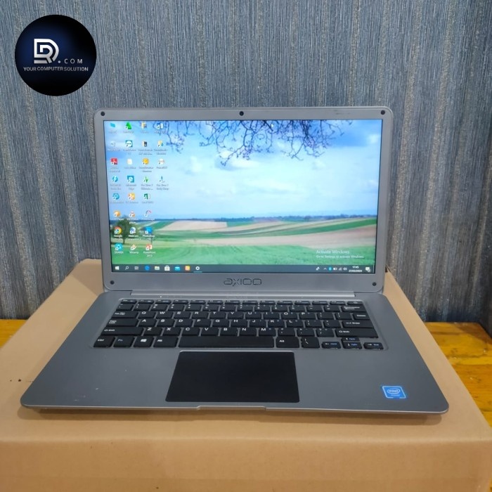 LAPTOP AXIOO MYBOOK 14, SERI BARU, SUPER SLIM, LENGKAP, SILVER