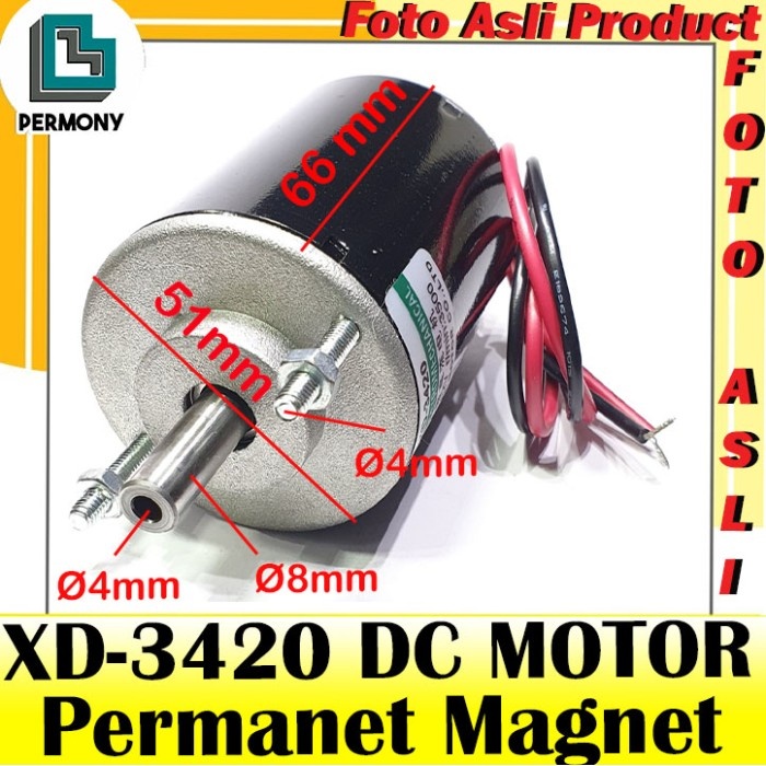 XD3420 DC MOTOR 12V - 24V 30 WATT DINAMO XD-3420 30WATT