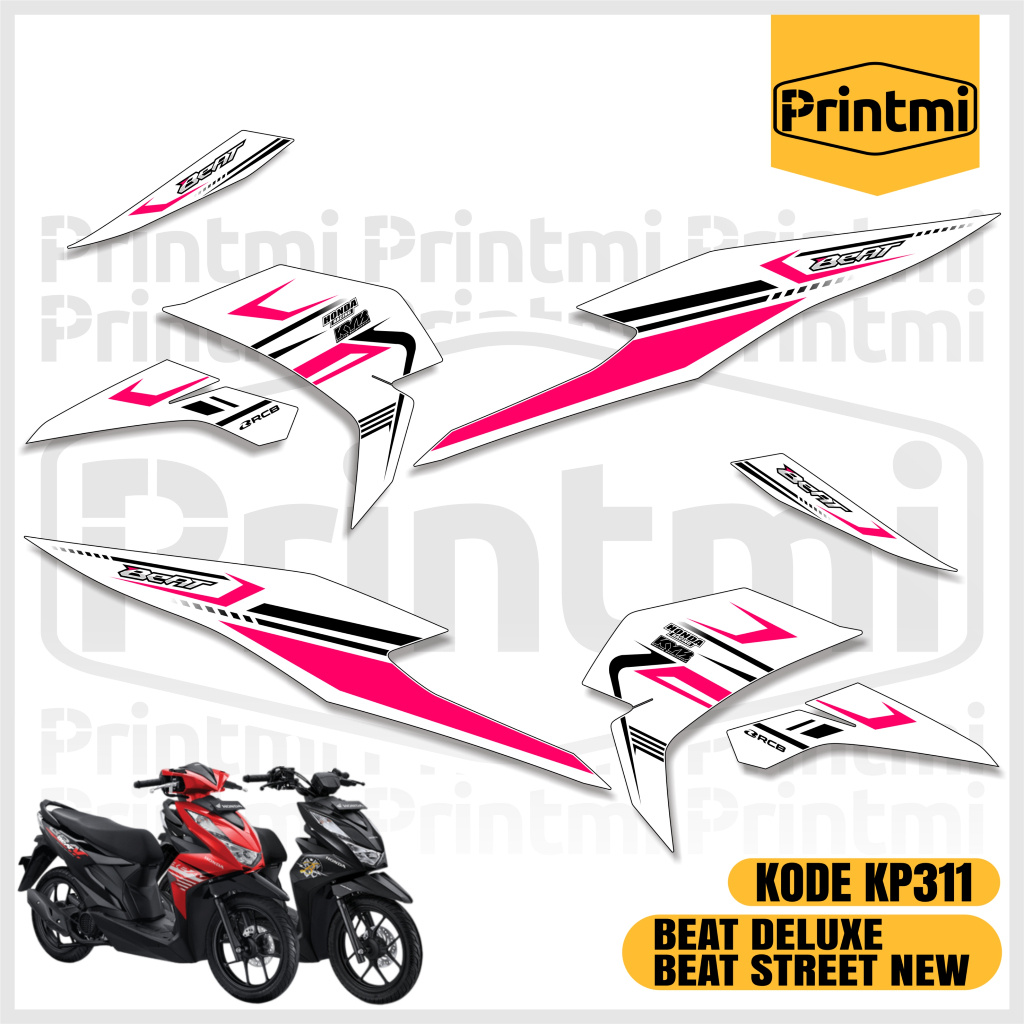 Striping Stiker Motor Beat Deluxe 2021 2022 2023 2024 Street New CBS ISS Variasi List Skotlet Printm