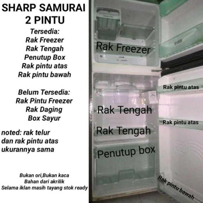 RAK KULKAS SHARP SAMURAI 2 PINTU