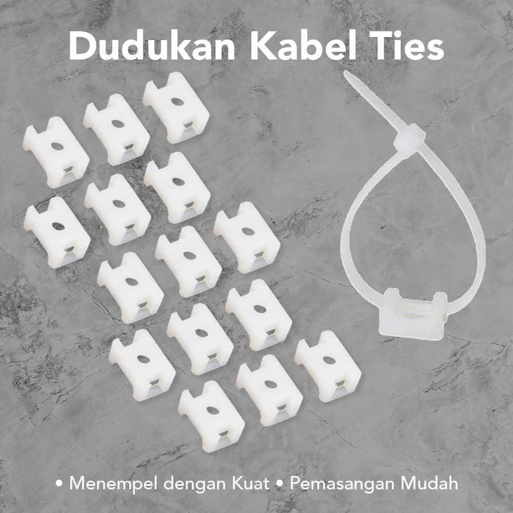 

YUEQING Dudukan Kabel Ties Tie Mount Cord Organizer M3 100PCS - HC-1S