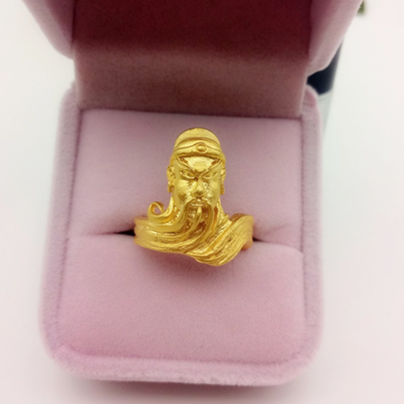 Cincin Pria Emas Alluvial Cincin Emas Lapisan Emas Kuning untuk Pacar