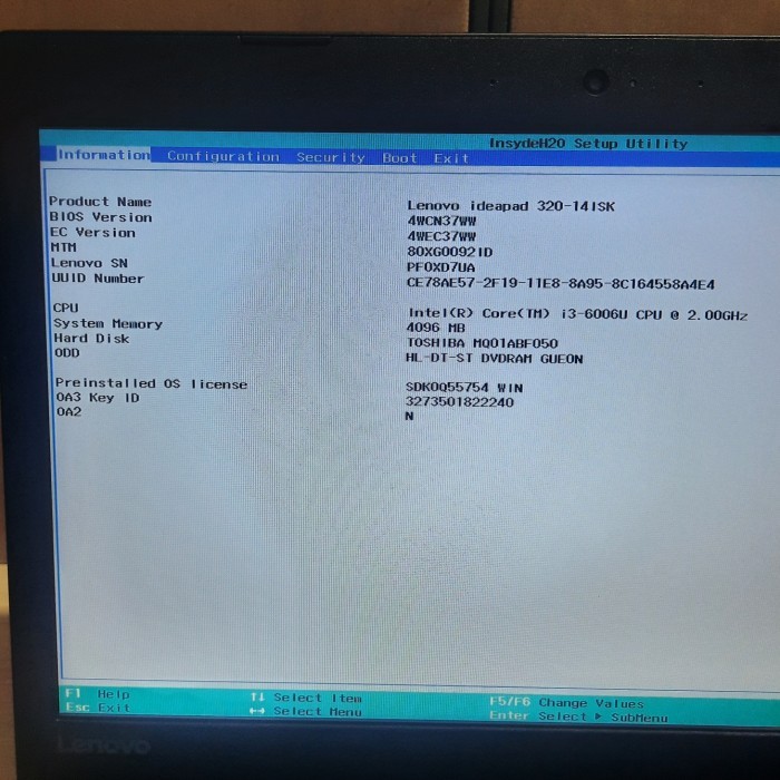 [NORMAL] MOTHERBOARD LENOVO IDEAPAD 320-14ISK MAINBOARD 80XG CORE I3