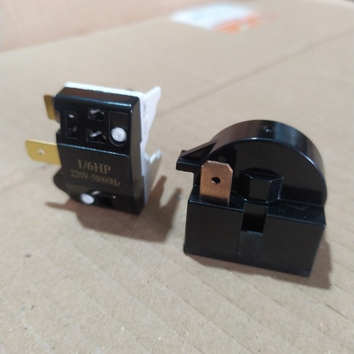 RELAY 1 PIN KIRI + PTC OVERLOAD KULKAS LG 2 PINTU