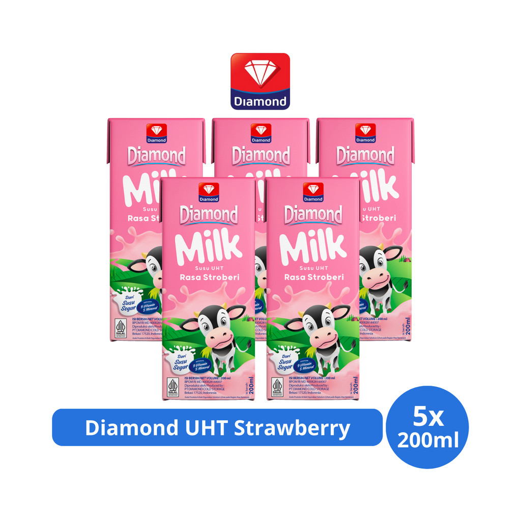 

Diamond Milk Susu UHT Strawberry 200ml x 5 pcs